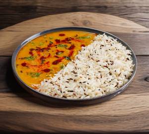 Daal Chawal With Delicious Chutney Or Jeera Aloo