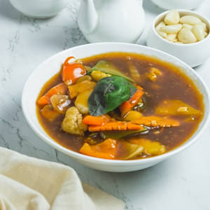 Schezwan Mixed Vegetable With Baby Corn And Button Mushroom (small)