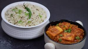 Jeera Rice With Paneer Butter Masala