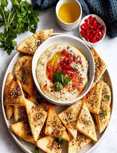 Signature Hummus With Zatar Bread Platter
