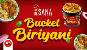 Bucket Biryani @1000 Biriyani With 10 Pcs , Serve To 6 To 7