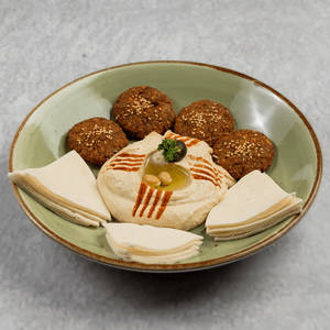 Hummus And Pita With Falafel
