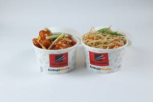 Potato And Corn In Chili Garlic Sauce+ Hakka Noodle