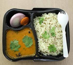 Dal Fry + Rice + Bundi Raita