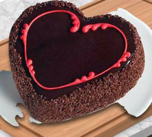 Chocolate truffle heart with love