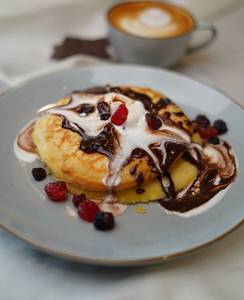 Chocolate Syrup Pancake