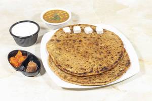 2 Paneer Paratha With Curd And Pickle