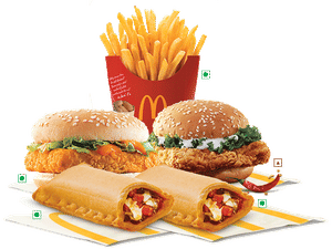 Spicy Paneer/Spicy Chicken Burger(Any 2)+1 Med Fries+2 Puff
