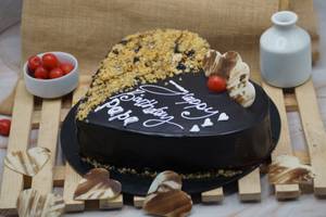 Heart Shaped Choco Butterscotch Cake