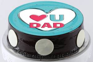 Love U Dad Chocolate Photo Cake