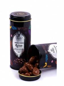 Chocolate Coated Panned Raisins 100gms Tin