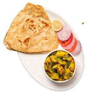 2 Plain Paratha With Aloo Jeera