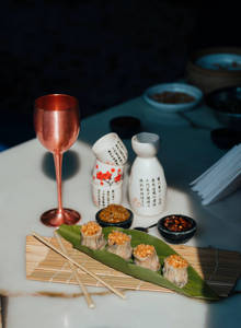 Crunchy Garlic, Chicken Sui Mai, Black Fungus, Jonsari Chutney (4 Pcs)