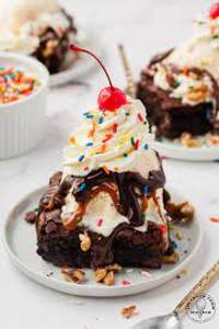Warm Brownie with Ice Cream