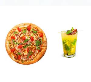 Chicken Tikka Pizza [9 Inches] With Virgin Masala Mojito