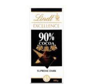 Lindt excellance 90% cocoa supreme dark 100 gm