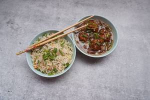 Chicken Chilli + Veg Fried Rice