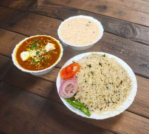 Kadai paneer with rice