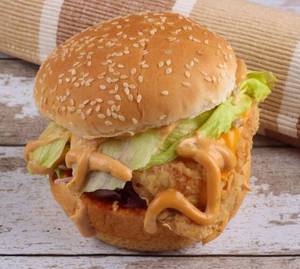 Premium Fried Chicken Burger