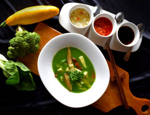 Exotic Vegetable Chinese Parsley Sauce