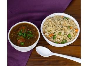 Vegetable Manchurian With Fried Rice