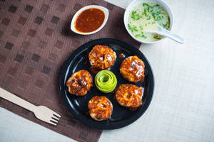 Veg and cheese momo pan fry in korean sauce