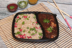 Chicken Manchurian Gravy With Veg Fried Rice