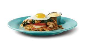 Spinach & Mushroom Hash Brown Stack