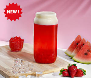 Fresh Watermelon Boba Chai