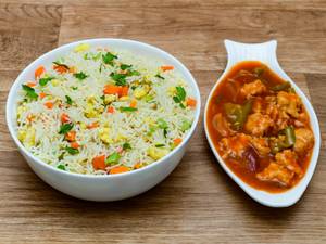 Chicken Fried  Rice 500gm With Chilly Chicken 250gm