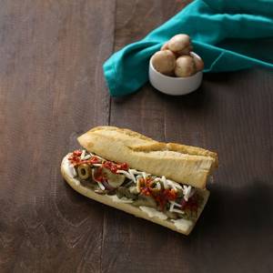 Mushroom Pesto Sriracha Baguette Sandwich