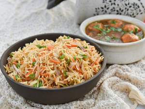 Veg Fried Rice + Veg Manchurian Gravy