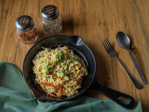 Corn & Cheese Baked Veg Noodles