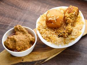 Chicken Biryani With Chicken Chaap (Salad)