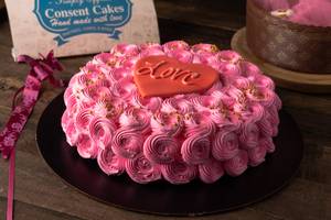 Strawberry Rose heart Cake