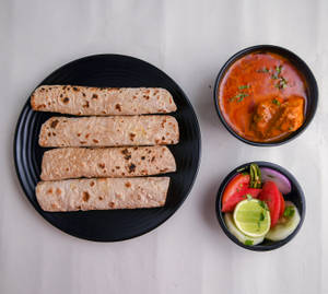 Chicken Masala + 4 Tawa Roti + Salad