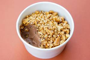 Dark Chocolate Pudding & Sesame Walnut Granola (eggless)