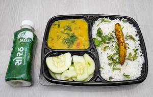 Gujarati Dal with Plain Rice and salad