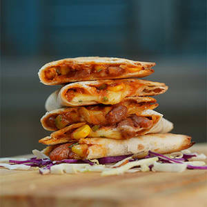 Mexican Beans, Corn and Cheese Quesadillas