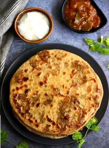 Aloo Paratha With Amul Butter + Pickle + Curd