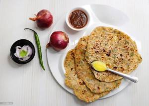 2 Onion Paratha + Pickle + Butter