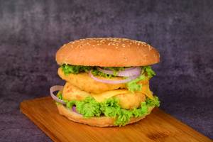 Spicy Paneer Double Decker Burger 