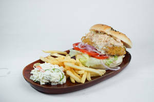 Spicy Tender Chicken Burger With Fries 