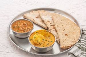 Egg Curry and Rajma Meal