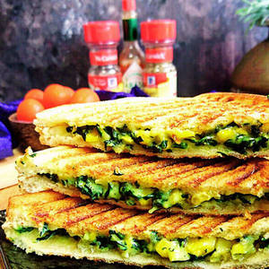 Grilled Spinach Corn Sandwich