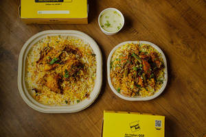 Chicken Biriyani (regular)+free Veg Biriyani (mini)