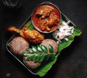Ragi Sangati +Chicken Curry