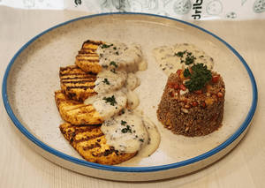 Wild Mushroom Cottage Cheese Steak [d]