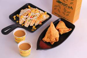 2 Adrak Chai + Veg Corn Cheese Sandwich + 2 Aloo Samosas