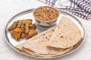 Homestyle Amritsari Dal and Bhindi Fry Meal